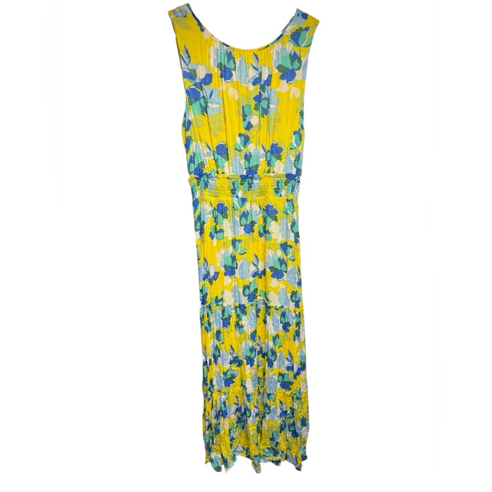 NWOT Draper James RSVP Women's Large Clip-Dot Tiered Empire Waist Maxi Dress - Picture 1 of 5
